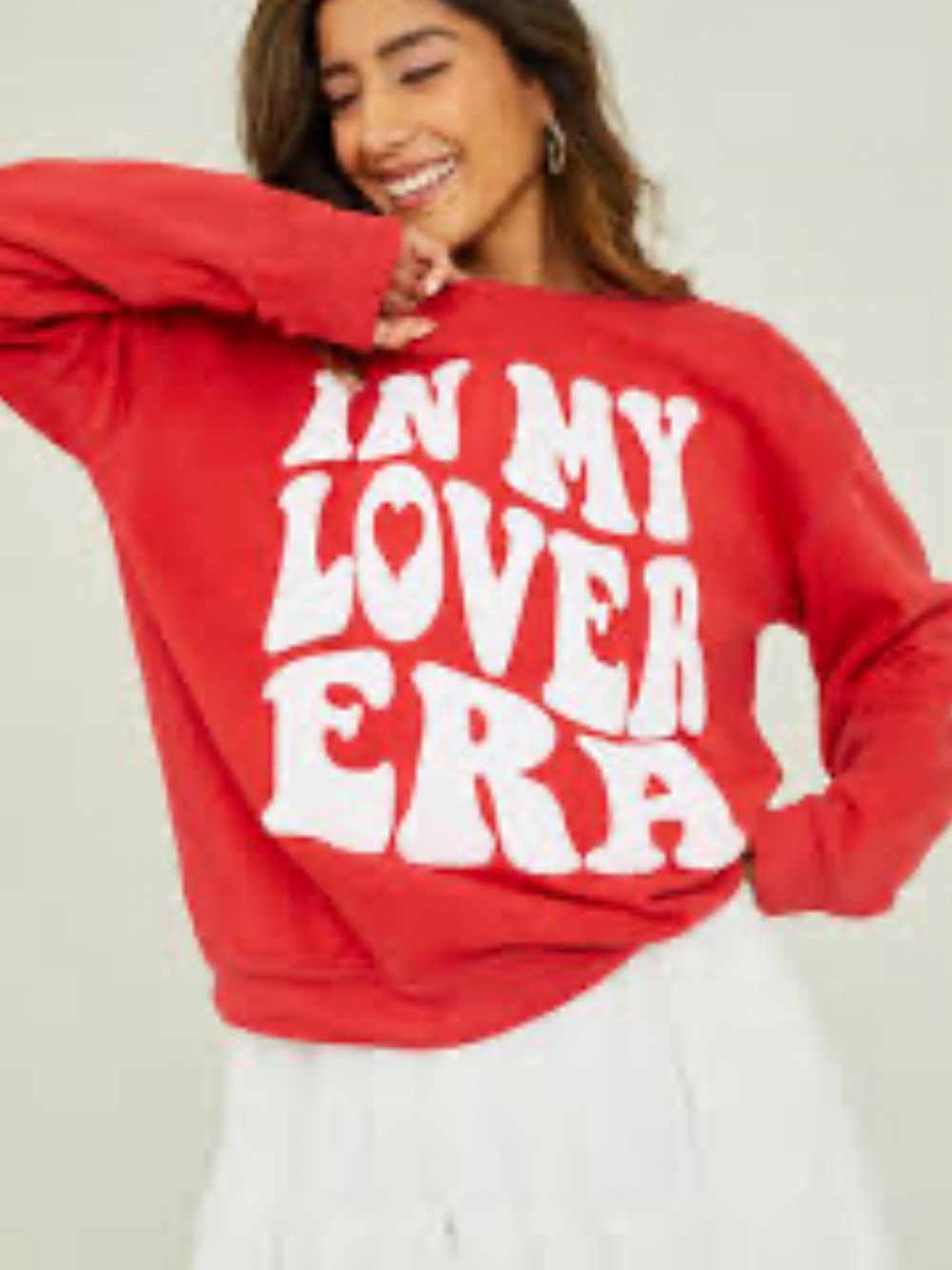 Altar'd State Red Sweatshirt with White Graphic